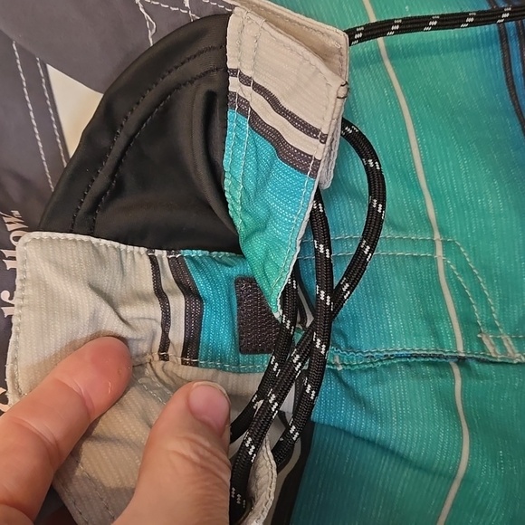 Goodfellow & Co, Shorts, Bermuda, Striped, Teal, Ombre, Lightweight, Velcro Fly - Picture 7 of 10